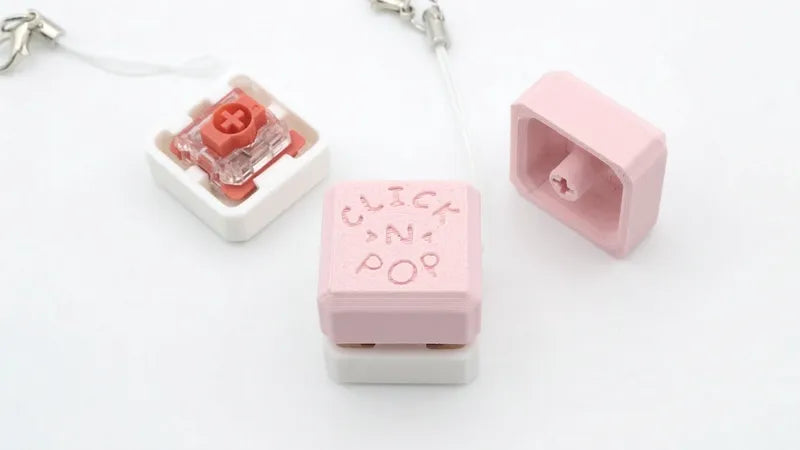 Clicky Fidget Keychain in Peach Pink