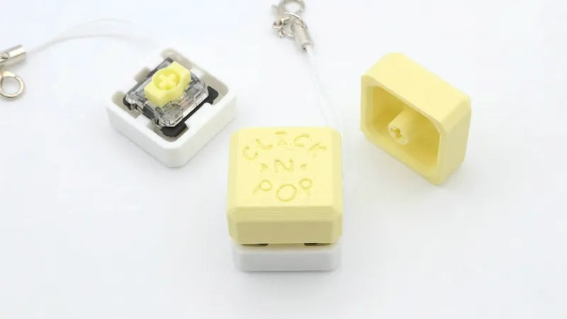 Clicky Fidget Keychain in Almond Yellow